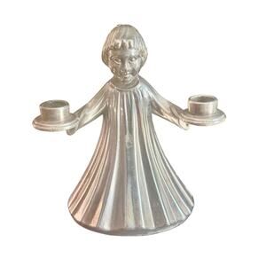 Vintage Pewter Choir Boy Candle Holder – Made in Italy